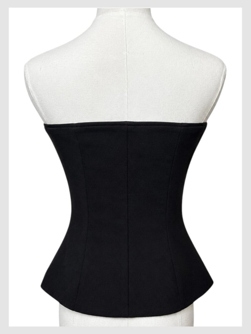 White House Black Market Bustier Top Black White Strapless Floral 2 XS - Picture 6 of 8
